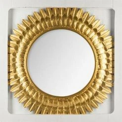 ATMOSPHERA, CRŽATEUR D'INTŽRIEUR Miroir En Métal "Feuilles" 70cm Or -Miroir Soldes Boutique 33892093 3