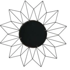 THE HOME DECO FACTORY Miroir Filaire Soleil 50 Cm Noir - Noir -Miroir Soldes Boutique 33972971 3