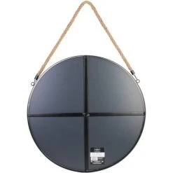 THE HOME DECO FACTORY Miroir Rond Avec Anse En Jonc 50 Cm Noir - Noir -Miroir Soldes Boutique 33973041 3