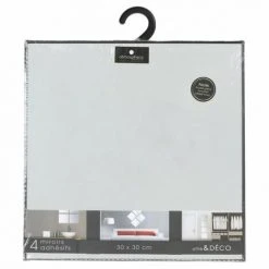 ATMOSPHERA, CRŽATEUR D'INTŽRIEUR Lot De 4 Miroirs Adhésifs "Carré" 30x30cm Argent -Miroir Soldes Boutique 34055844 5