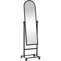 CLP Miroir Sur Pieds Evoir Avec Roulettes Noir