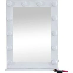 CLP Miroir Led De Maquillage Visalia Avec Lumière Réglable Et Port USB Blanc -Miroir Soldes Boutique 34578331 2