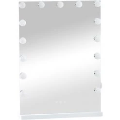 CLP Miroir Led De Maquillage Murrieta Avec Lumière Réglable Et Port USB Blanc