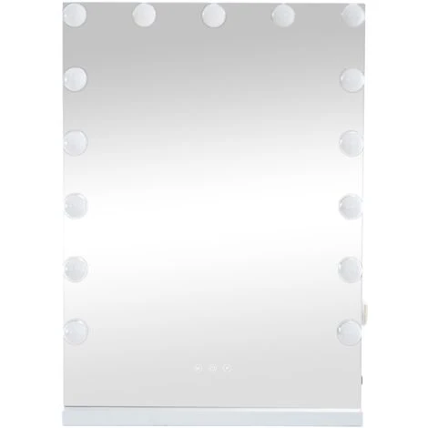 CLP Miroir Led De Maquillage Murrieta Avec Lumière Réglable Et Port USB Blanc 4 CLP Miroir Led De Maquillage Murrieta Avec Lumière Réglable Et Port USB Blanc – Image 2