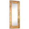 VidaXL Miroir Sculpté à La Main 110x50x11 Cm Bois De Manguier Solide - Brun