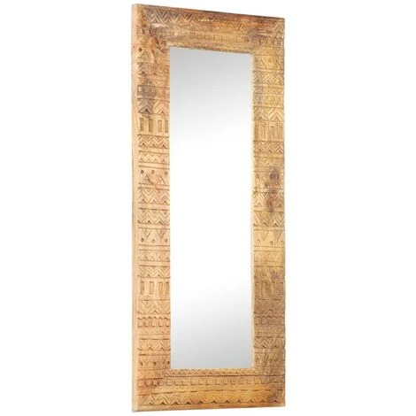 VidaXL Miroir Sculpté à La Main 110x50x11 Cm Bois De Manguier Solide - Brun 3 VidaXL Miroir Sculpté à La Main 110x50x11 Cm Bois De Manguier Solide - Brun