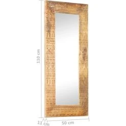 VidaXL Miroir Sculpté à La Main 110x50x11 Cm Bois De Manguier Solide - Brun 11 VidaXL Miroir Sculpté à La Main 110x50x11 Cm Bois De Manguier Solide - Brun -Miroir Soldes Boutique 34965053 5