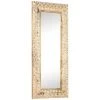 ASUPERMALL Miroir Sculpte A La Main 110x50x11 Cm Bois De Manguier Solide