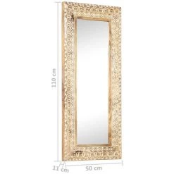ASUPERMALL Miroir Sculpte A La Main 110x50x11 Cm Bois De Manguier Solide -Miroir Soldes Boutique 35499914 5