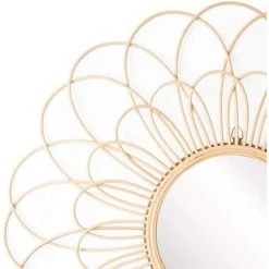 BRIDAY Miroir Mural Décoratif Rond Mele, Rotin, Rotin Naturel, Ethnique, Style Nordique, Pour Salle De Bain Ou Entrée, Couleur Naturelle, 59x59x2 Cm -Miroir Soldes Boutique 35562652 3