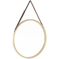 HI Miroir Suspendu Avec Cadre En Bambou - Brun 6 HI Miroir Suspendu Avec Cadre En Bambou - Brun -Miroir Soldes Boutique 35814611 2