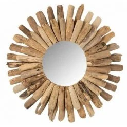 Paris Prix - Miroir Mural Design "bois Flottant" 70cm Naturel