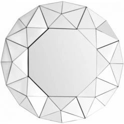 Paris Prix - Miroir Mural Design "vulcanus" 70cm Argent