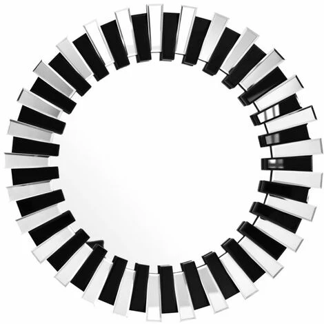 Paris Prix - Miroir Mural Design "apollon" 80cm Argent & Noir 3 Paris Prix - Miroir Mural Design "apollon" 80cm Argent & Noir