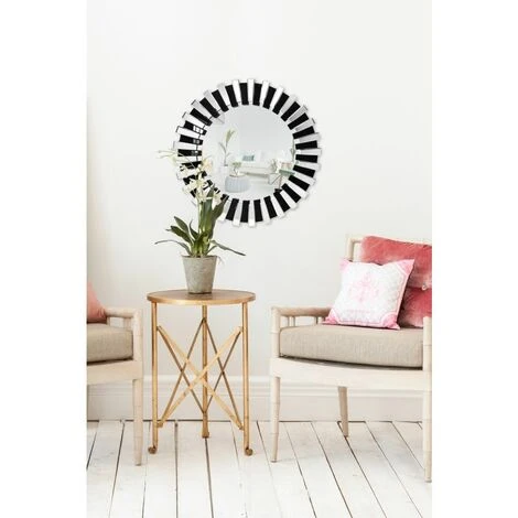 Paris Prix - Miroir Mural Design "apollon" 80cm Argent & Noir 4 Paris Prix - Miroir Mural Design "apollon" 80cm Argent & Noir – Image 2