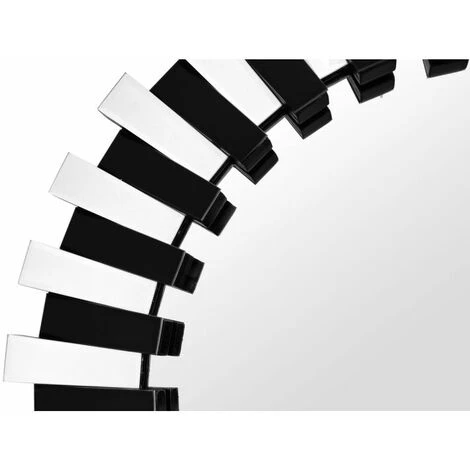 Paris Prix - Miroir Mural Design "apollon" 80cm Argent & Noir 5 Paris Prix - Miroir Mural Design "apollon" 80cm Argent & Noir – Image 3