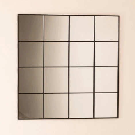 Miroir Mural En Métal Effet Fenêtre (122x122 Cm) Sofi SKLUM Fer Noir - Noir 3 Miroir Mural En Métal Effet Fenêtre (122x122 Cm) Sofi SKLUM Fer Noir - Noir