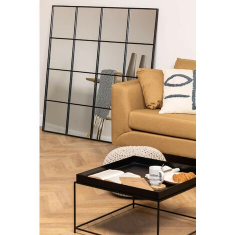Miroir Mural En Métal Effet Fenêtre (122x122 Cm) Sofi SKLUM Fer Noir - Noir 4 Miroir Mural En Métal Effet Fenêtre (122x122 Cm) Sofi SKLUM Fer Noir - Noir – Image 2