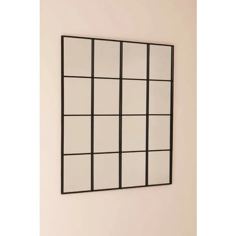 Miroir Mural En Métal Effet Fenêtre (122x122 Cm) Sofi SKLUM Fer Noir - Noir 5 Miroir Mural En Métal Effet Fenêtre (122x122 Cm) Sofi SKLUM Fer Noir - Noir – Image 3