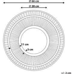 BELIANI Miroir En Bois Solide Bois Foncé 66x66 - Bois Foncé -Miroir Soldes Boutique 35981692 3