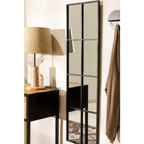 Miroir Mural En Métal Style Fenêtre (132x38 Cm) Rania SKLUM Fer Noir - Noir 4 Miroir Mural En Métal Style Fenêtre (132x38 Cm) Rania SKLUM Fer Noir - Noir – Image 2