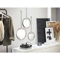 BELIANI Miroir En Métal Noir 80/75/69x33/29/24 - Noir -Miroir Soldes Boutique 36275012 2