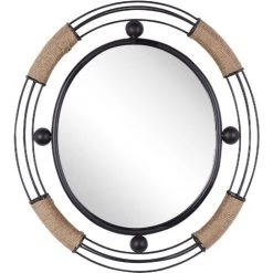 BELIANI Miroir En Métal Noir 55x50 - Noir