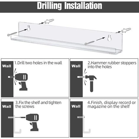 BEARSU Support Mural Pour Support De Disque, Paquet De 6, Support D'album En Acrylique Transparent Pour étagère De Disque En Vinyle Transparent, Affichez Votre écoute/livre Quotidien De LP Au Bureau à La Maison 6 BEARSU Support Mural Pour Support De Disque, Paquet De 6, Support D'album En Acrylique Transparent Pour étagère De Disque En Vinyle Transparent, Affichez Votre écoute/livre Quotidien De LP Au Bureau à La Maison â Image 4
