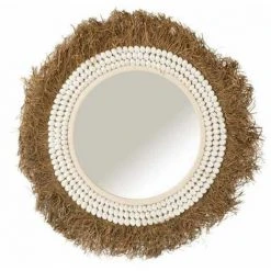 Paris Prix - Miroir Rond Design "isabel" 85cm Naturel