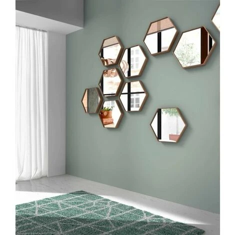 Paris Prix - Miroir Mural Design "enzo" 46cm Naturel 4 Paris Prix - Miroir Mural Design "enzo" 46cm Naturel – Image 2