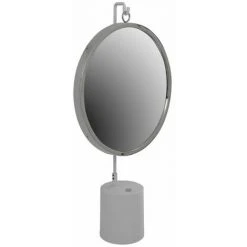 Paris Prix - Miroir à Poser Rond "eleganca" 75cm Blanc & Argent