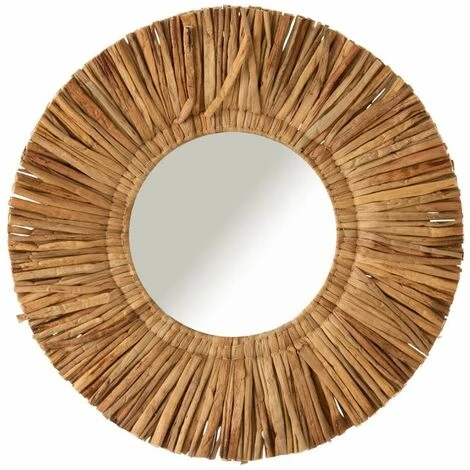 Paris Prix - Miroir Mural Rond "maurice" 64cm Naturel 3 Paris Prix - Miroir Mural Rond "maurice" 64cm Naturel