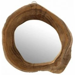 Paris Prix - Miroir Mural Design "irrégulier Teck" 29cm Naturel