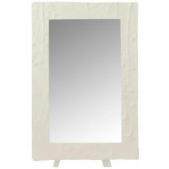 Paris Prix - Miroir Mural Design "relief Fleur" 61cm Blanc