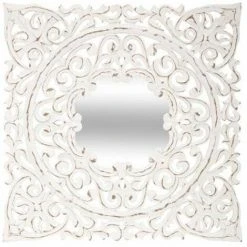 ATMOSPHERA, CRŽATEUR D'INTŽRIEUR Miroir Mural Déco Sculpté "Fanny" 58cm Blanc