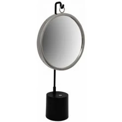 Paris Prix - Miroir à Poser Rond "eleganca" 65cm Noir & Argent