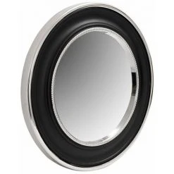 Paris Prix - Miroir Mural Design "eleganca" 45cm Argent & Noir