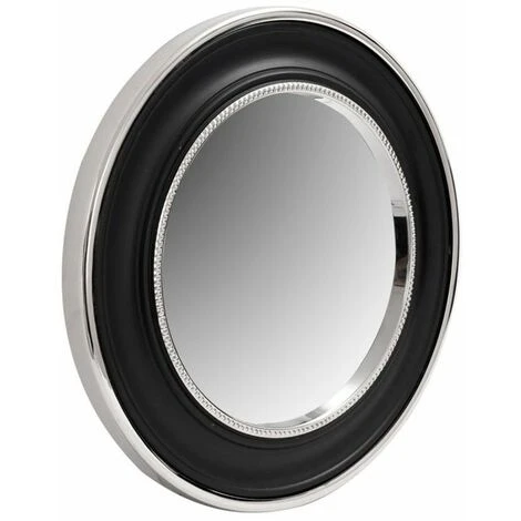 Paris Prix - Miroir Mural Design "eleganca" 45cm Argent & Noir 3 Paris Prix - Miroir Mural Design "eleganca" 45cm Argent & Noir