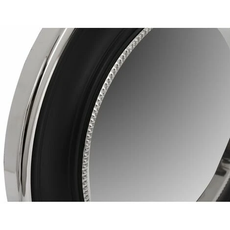 Paris Prix - Miroir Mural Design "eleganca" 45cm Argent & Noir 4 Paris Prix - Miroir Mural Design "eleganca" 45cm Argent & Noir – Image 2