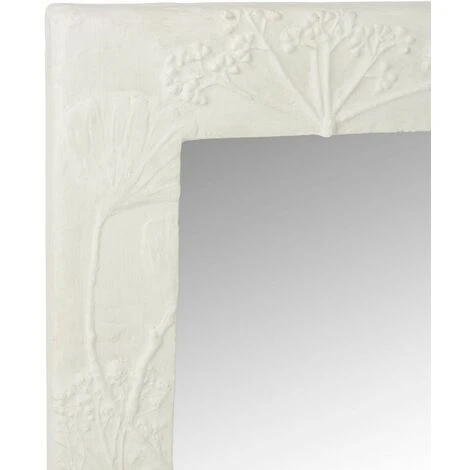 Paris Prix - Miroir Mural Design "relief Fleur" 114cm Blanc 4 Paris Prix - Miroir Mural Design "relief Fleur" 114cm Blanc – Image 2