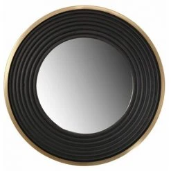 Paris Prix - Miroir Mural Design "eleganca" 38cm Or & Noir