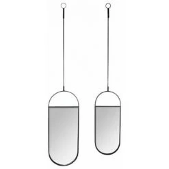 ATMOSPHERA, CRŽATEUR D'INTŽRIEUR Lot De 2 Miroirs à Suspendre "Ovale" 59cm Argent