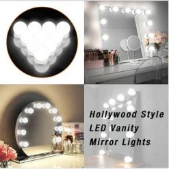 DONTODENT Lumière De Miroir 3 Couleurs Lumineuse- Blanc Froid,Nature,Chaud Lumière LED Dimmable Alimentée Par USB Pour Miroir,Maquillage,Coiffeuse,Salle De Bain(Miroir Non Inclus)