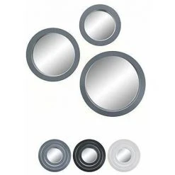 KONTARBOOR Lot De 3 Miroirs Décoratifs Ronds BLANCS , 18cm / 23cm / 28cm