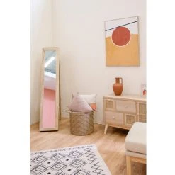 INTEMPORA Miroir D'intérieur Sur Pied Bois Scandinave Avec Rangement Intégrée Et 2 étagères 34X14X147CM - BOIS -Miroir Soldes Boutique 37214051 5