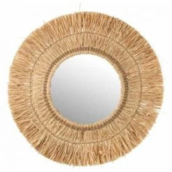 Paris Prix - Miroir Mural Design "raphia" 65cm Naturel
