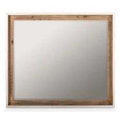 DECORATION D’AUTREFOIS Miroir Bois Blanc 110x110x95cm - Blanc