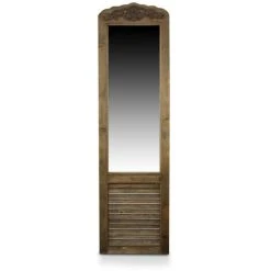 DECORATION D’AUTREFOIS Miroir Ancien Rectangulaire Vertical Sur Pied Bois 48.5x5x170cm - Marron - Marron