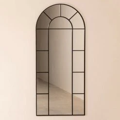 Miroir Mural En Métal Effet Fenêtre (180x80 Cm) Diana SKLUM Fer Noir - Noir
