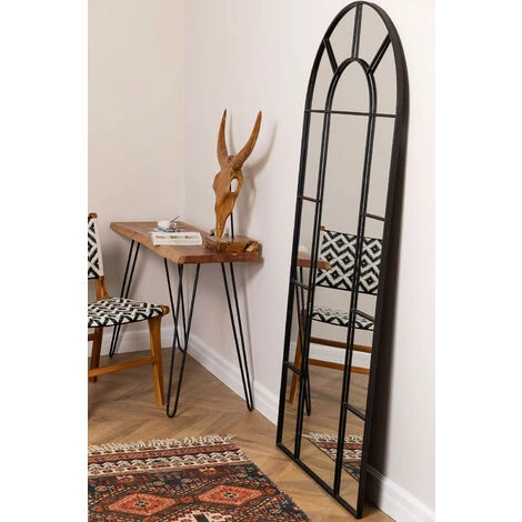 Miroir Mural En Métal Effet Fenêtre (180x80 Cm) Diana SKLUM Fer Noir - Noir 4 Miroir Mural En Métal Effet Fenêtre (180x80 Cm) Diana SKLUM Fer Noir - Noir – Image 2